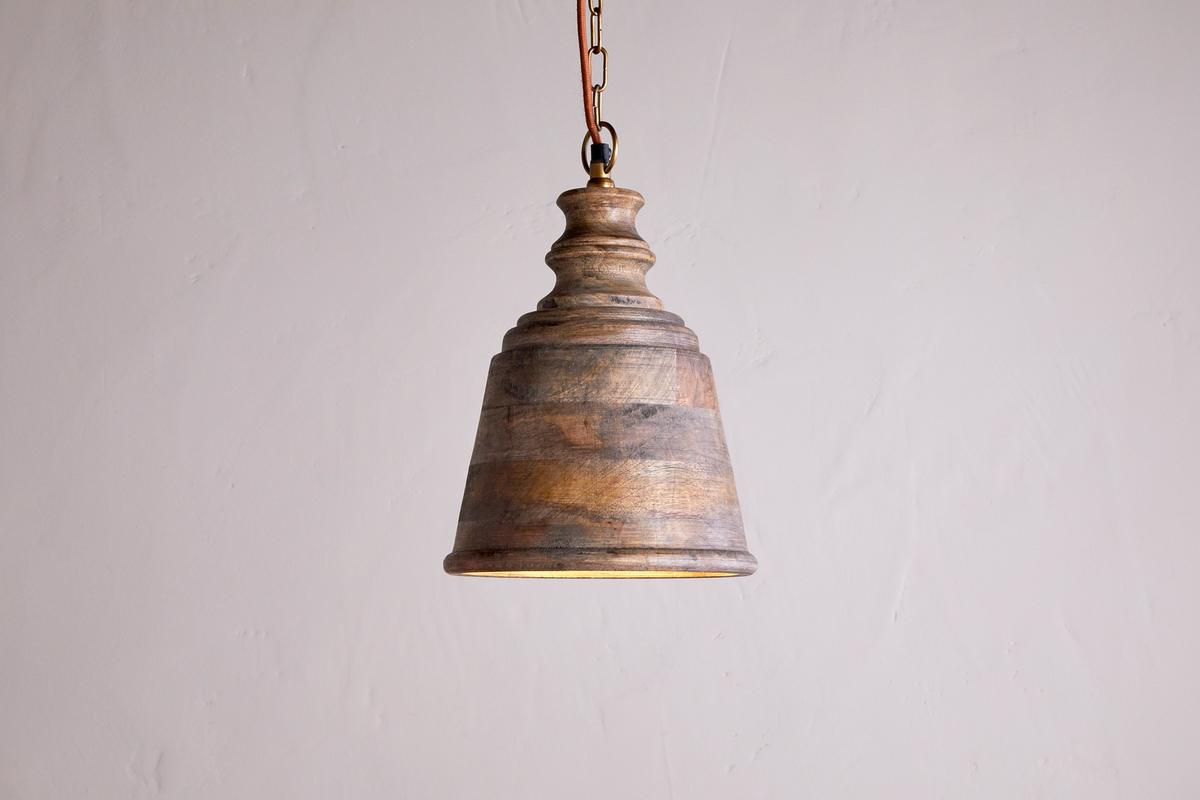 Nkuku Koma Mango Wood Pendant Ash Stain