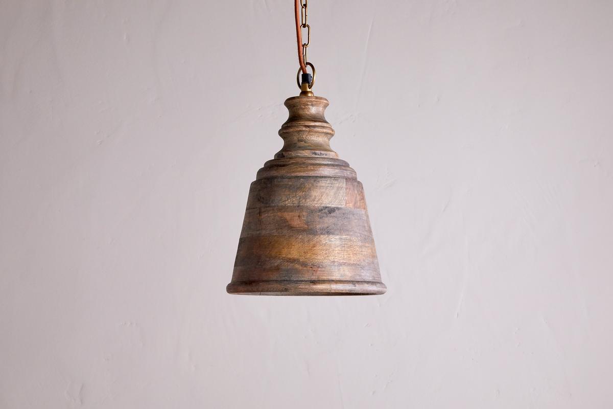 Nkuku Koma Mango Wood Pendant Ash Stain