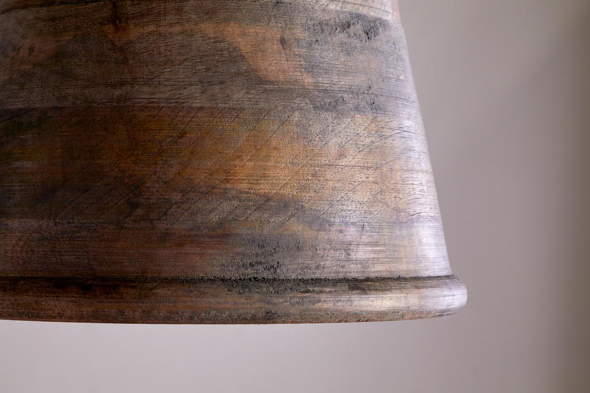 Nkuku Koma Mango Wood Pendant Ash Stain