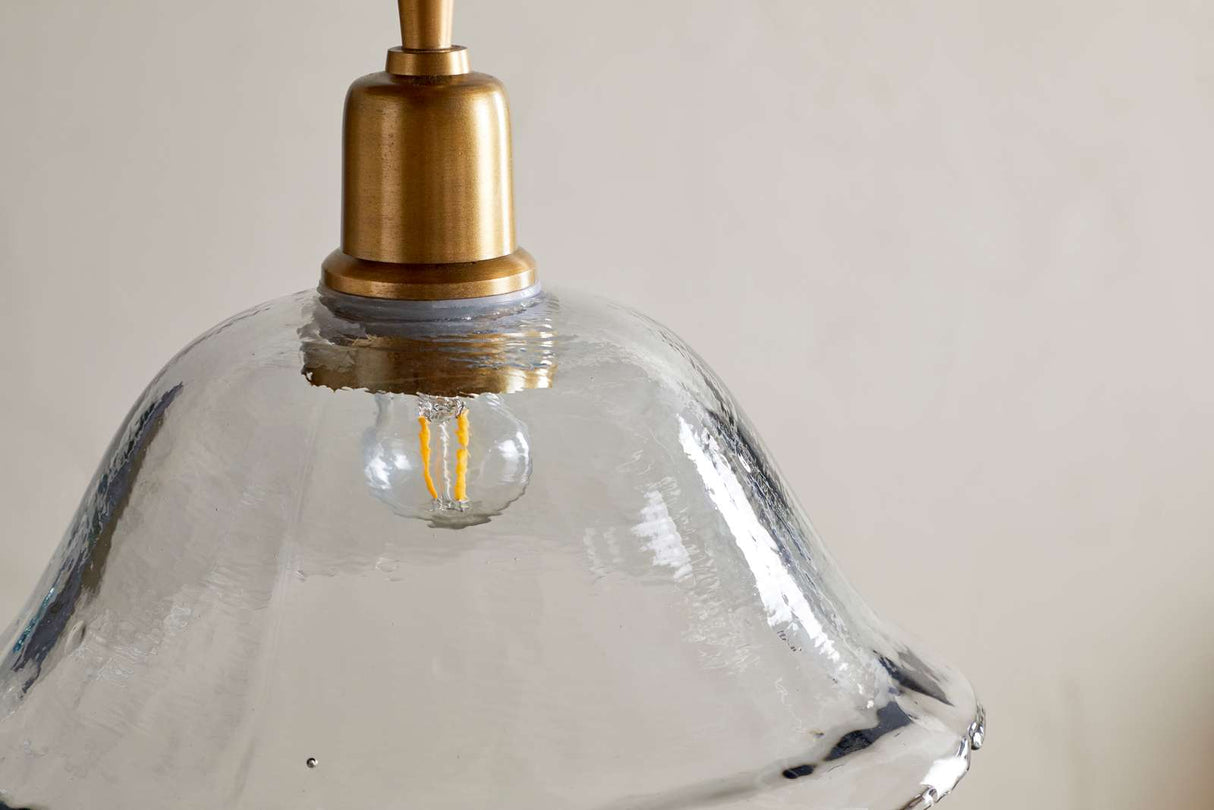 Nkuku Keju Organic Shape Recycled Glass Pendant Clear