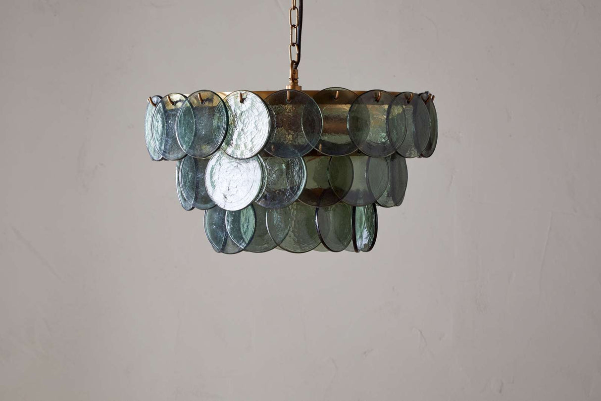 Nkuku Kagitha Recycled Glass Chandelier Green Small