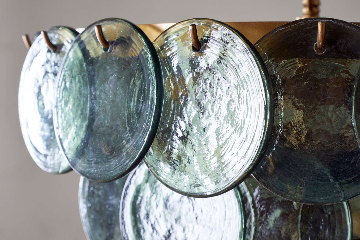 Nkuku Kagitha Recycled Glass Chandelier Green Small