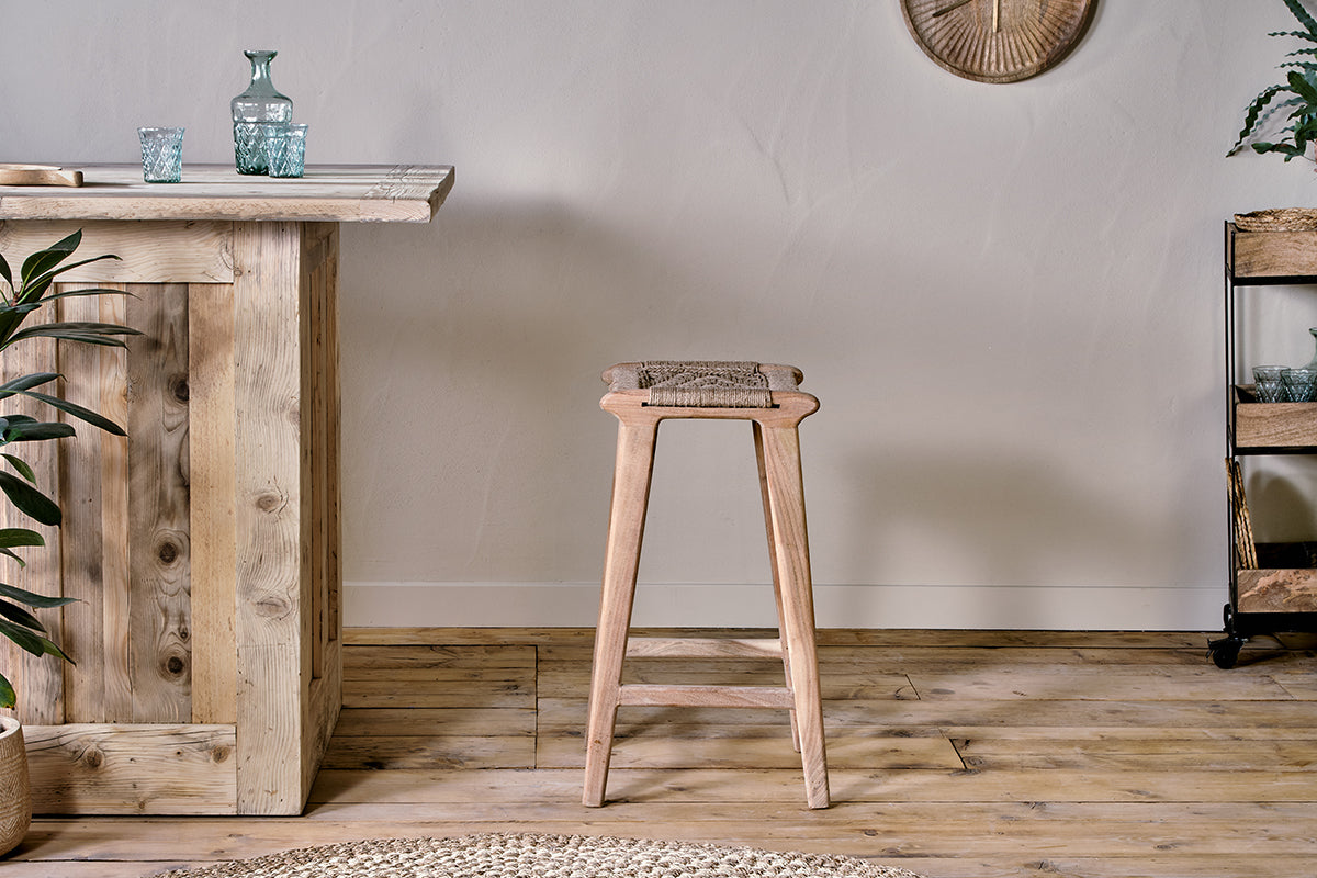Nkuku Vinay Woven Counter Stool Natural