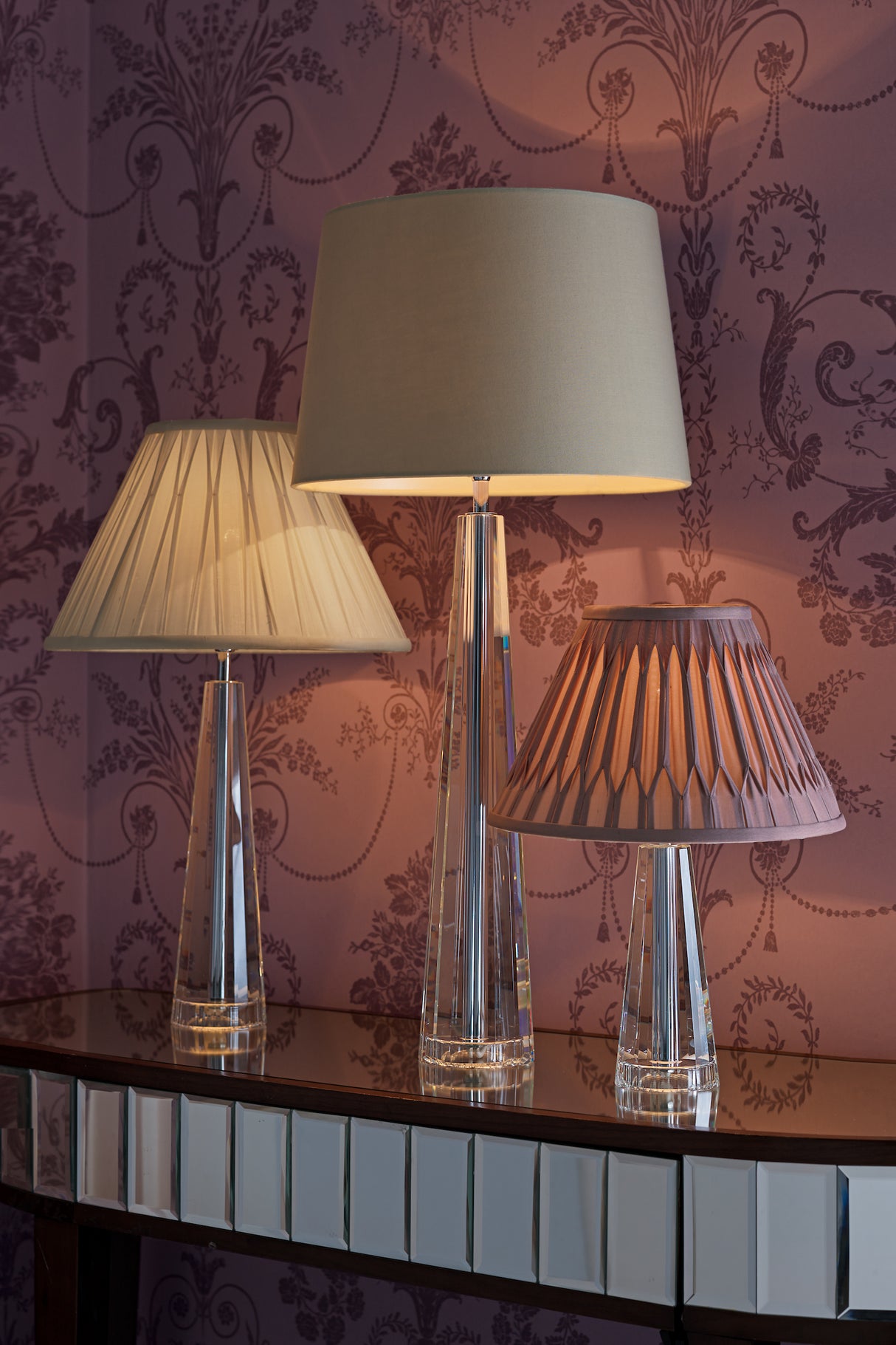 Laura Ashley Blake Cut Glass Crystal Obelisk Table Lamp Base Large