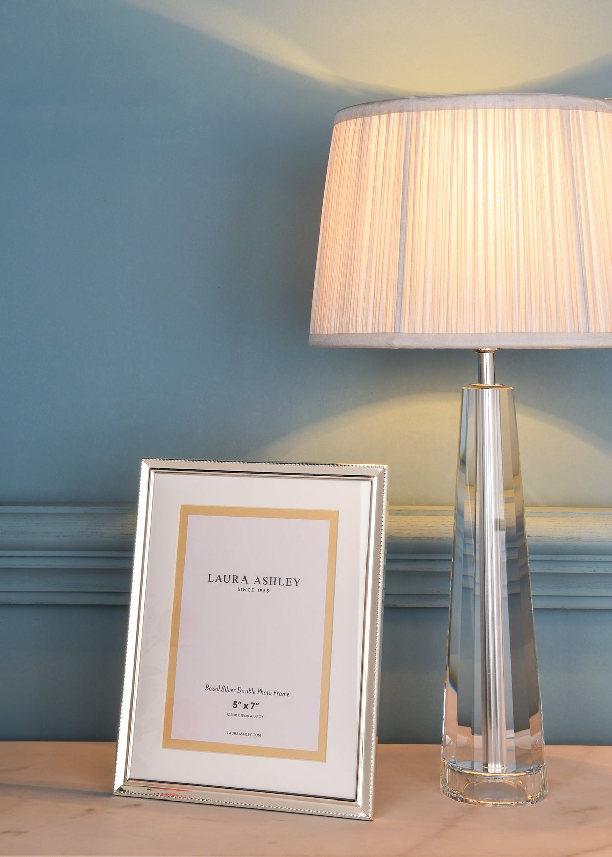 Laura Ashley Blake Cut Glass Crystal Obelisk Table Lamp Base Large