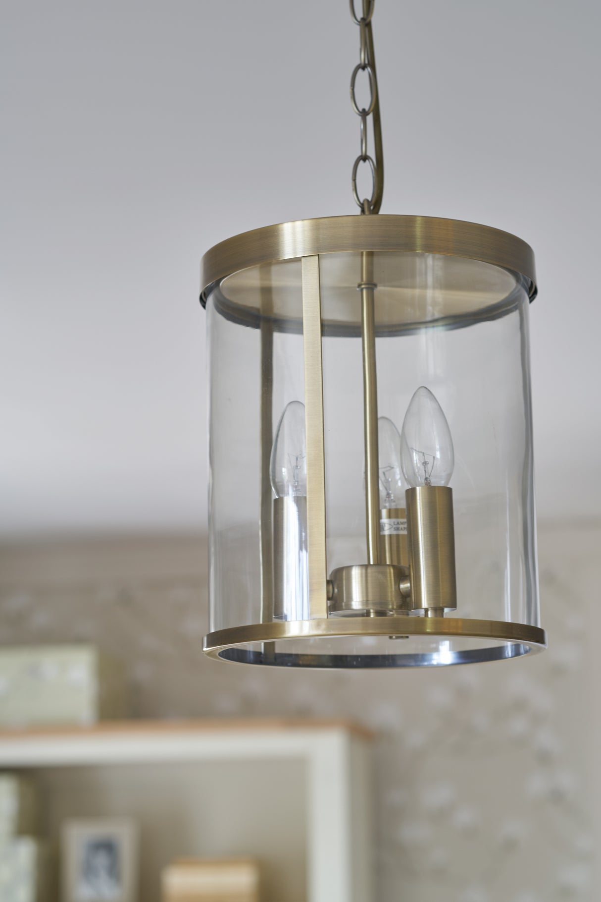 Laura Ashley Selbourne 3 Light Antique Brass Lantern Ceiling Light