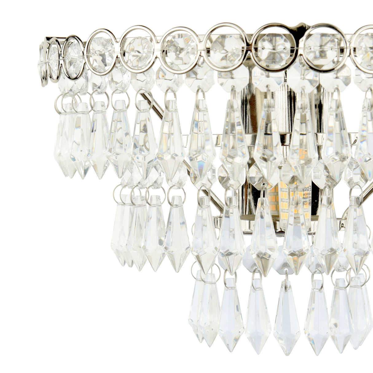 Laura Ashley Enid Wall Light Faceted Glass and Polished Nickel