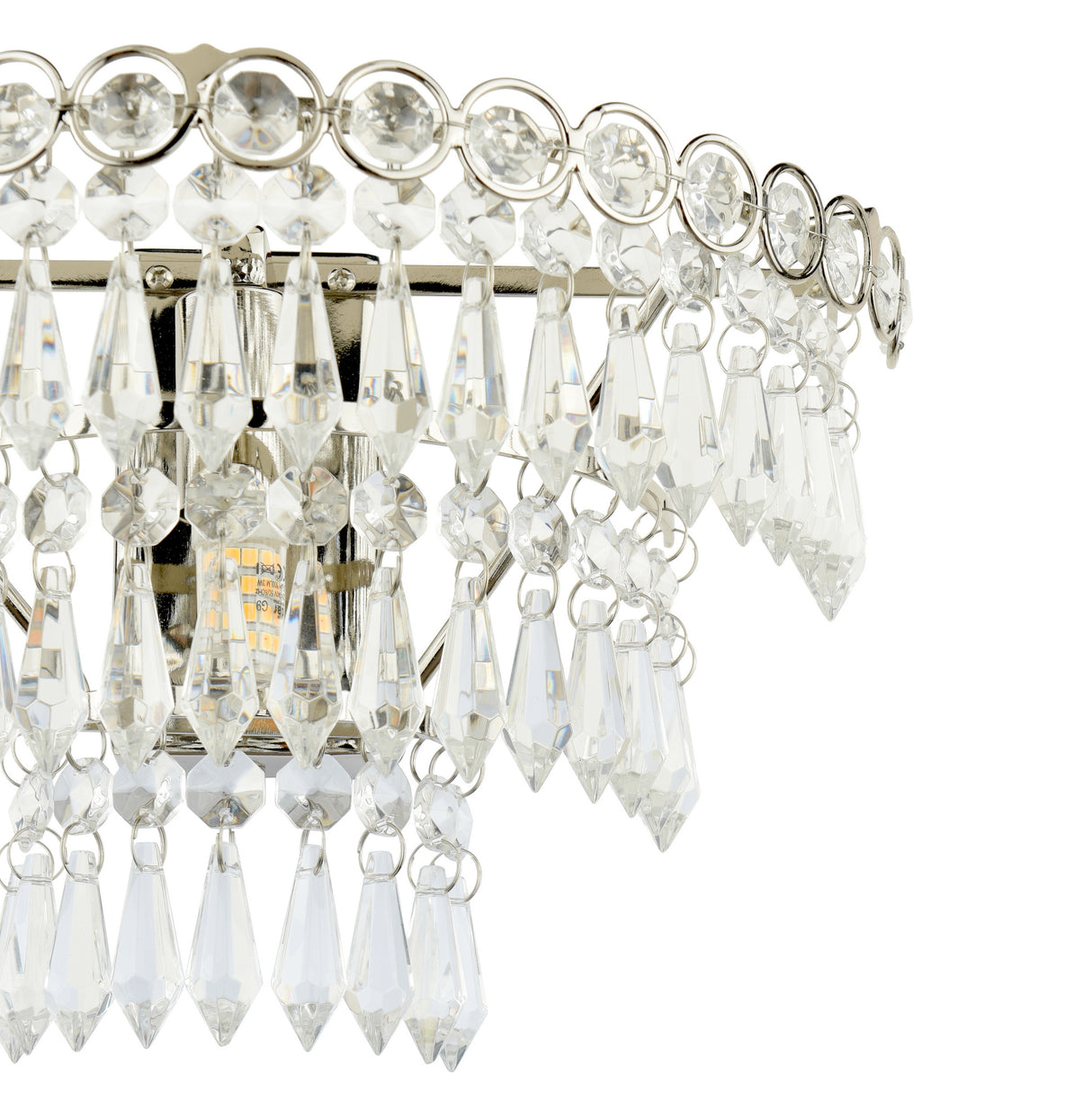 Laura Ashley Enid Wall Light Faceted Glass and Polished Nickel