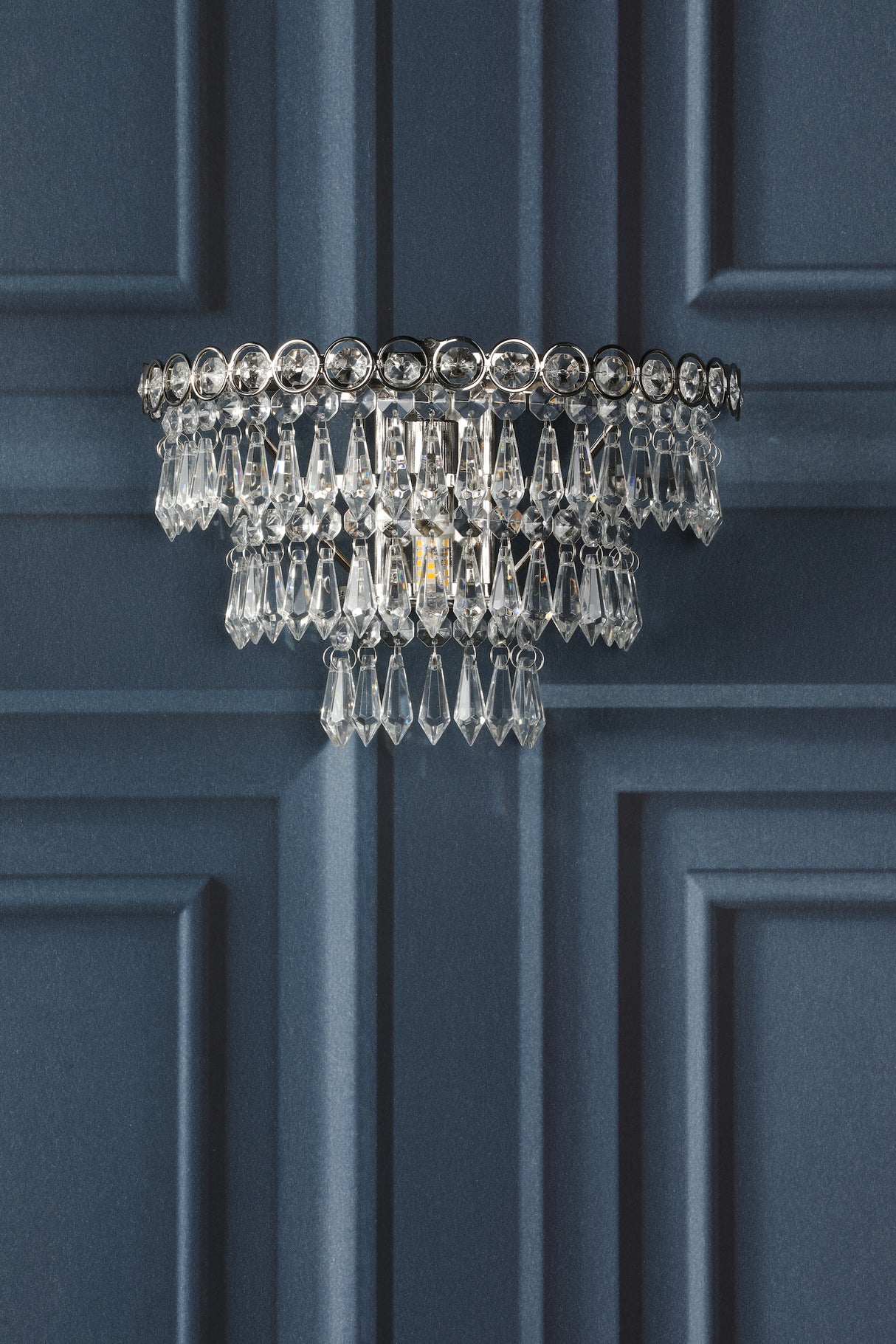 Laura Ashley Enid Wall Light Faceted Glass and Polished Nickel