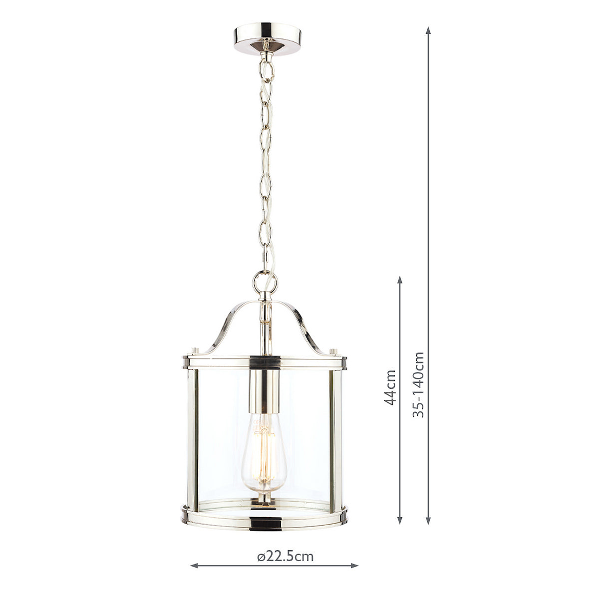 Laura Ashley Harrington Single Pendant Polished Nickel