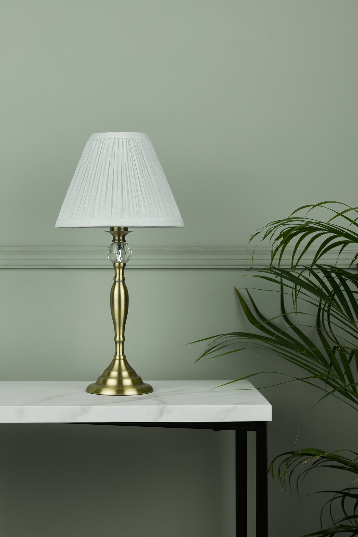 Laura Ashley Ellis Table Lamp Antique Brass with Ivory Shade