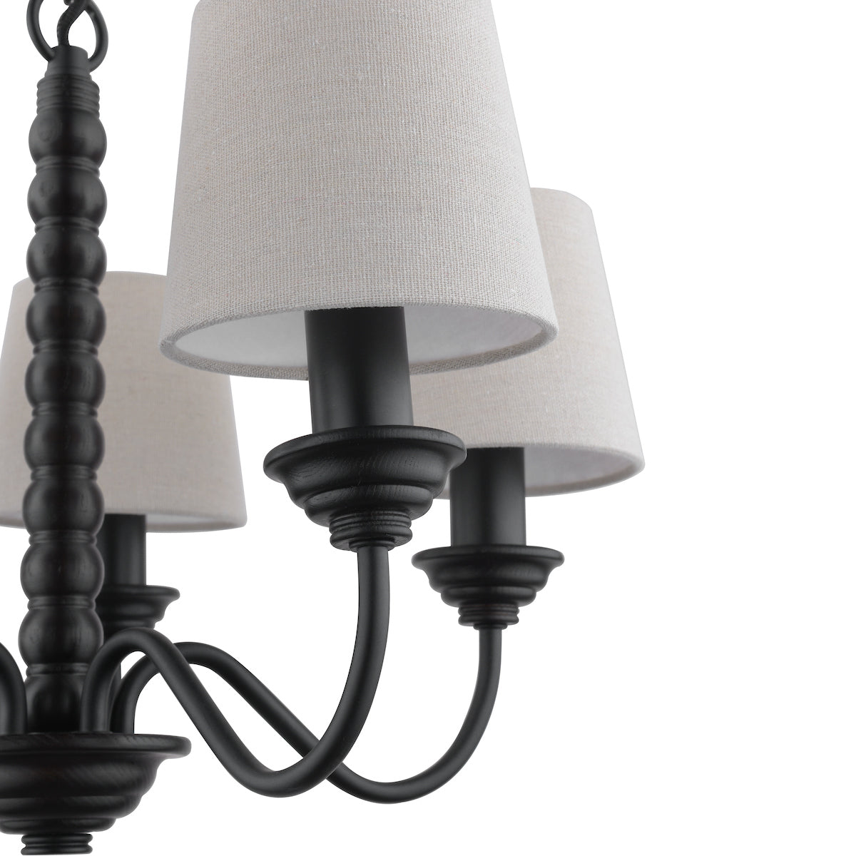 Laura Ashley Norbury 5 Light Armed Pendant Matt Black With Shade