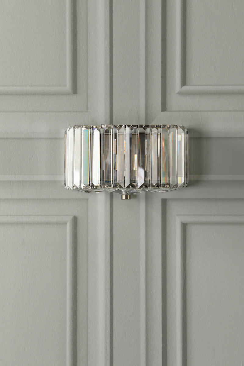 Laura Ashley Fernhurst Wall Light Crystal and Antique Brass