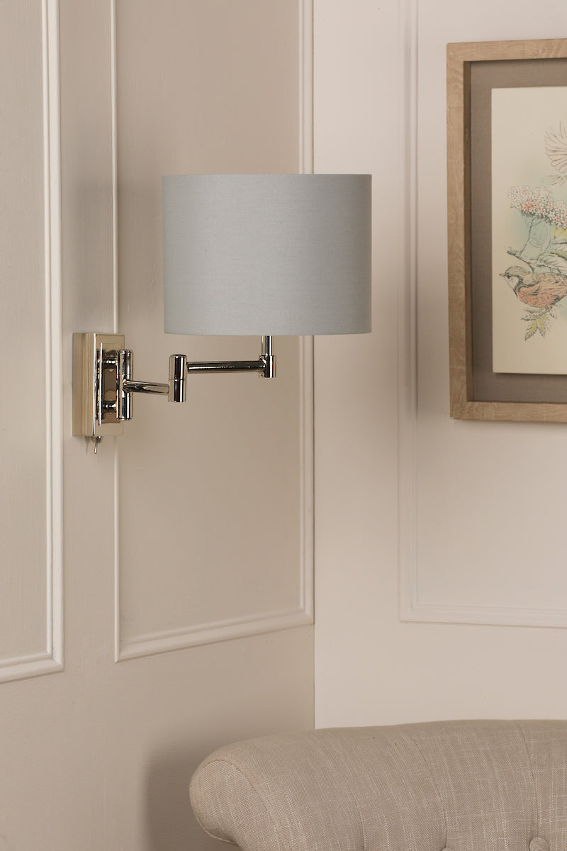 Laura Ashley Marlowe Wall Light Polished Nickel With Shade