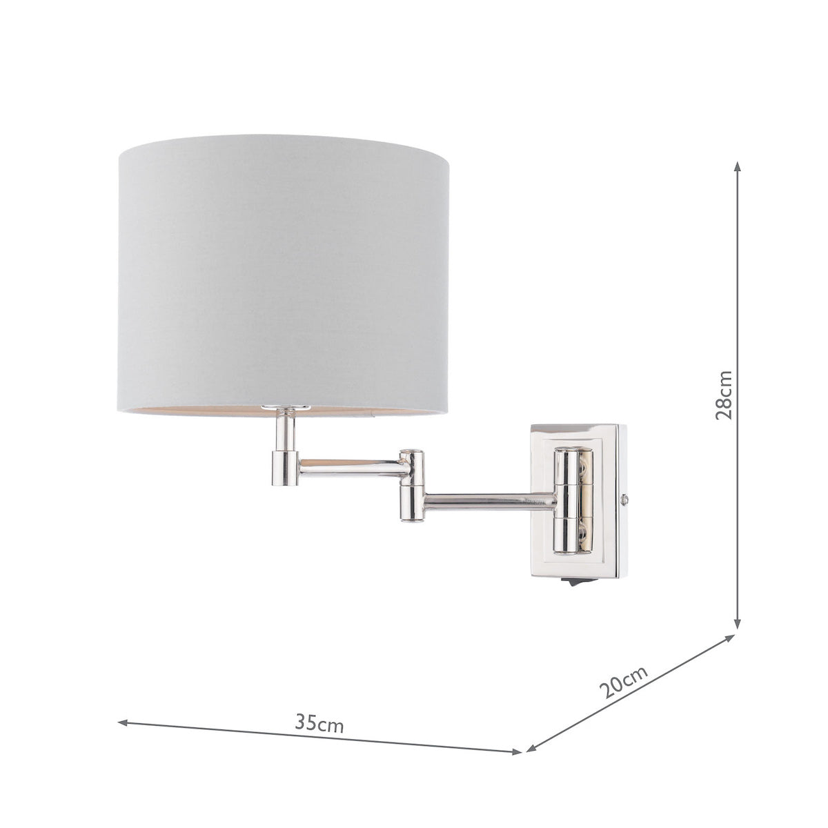 Laura Ashley Marlowe Wall Light Polished Nickel With Shade