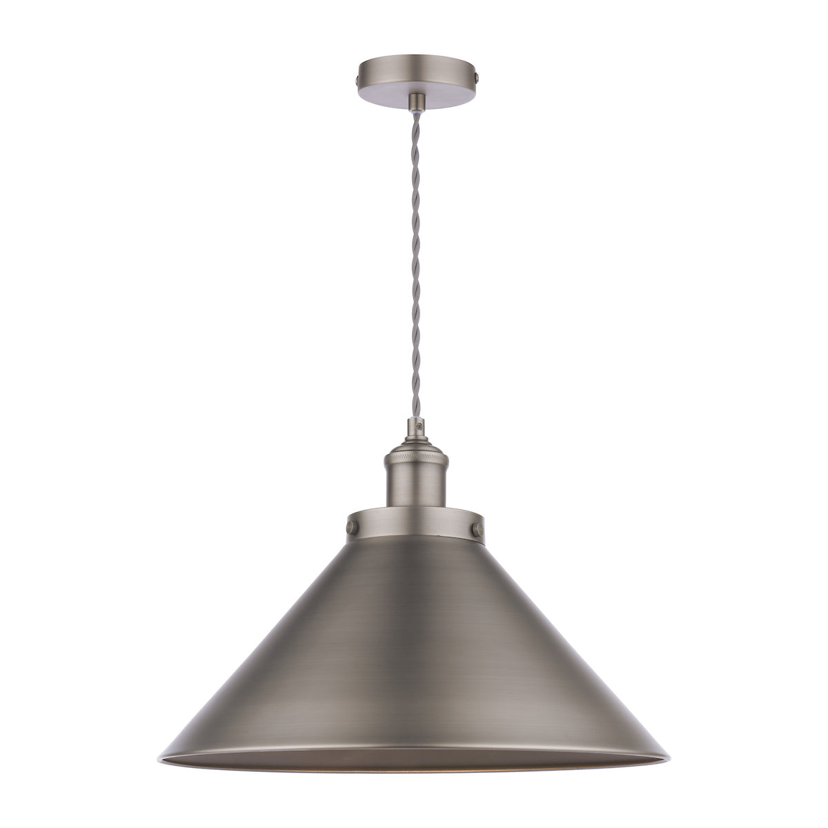 Laura Ashley Rufus Single Pendant Industrial Nickel