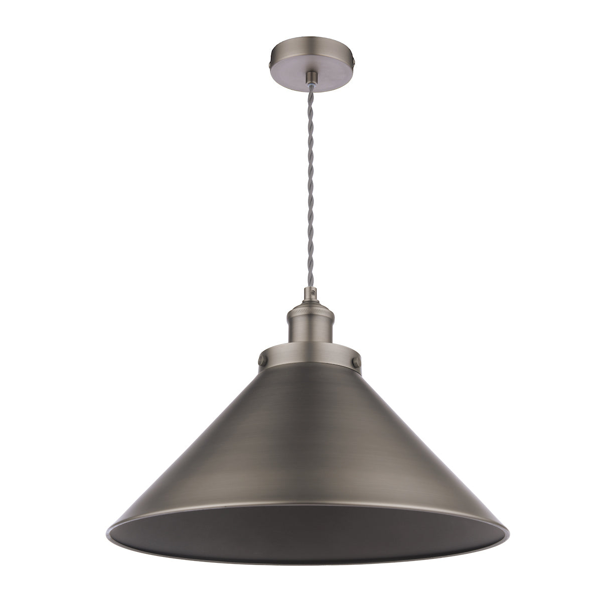 Laura Ashley Rufus Single Pendant Industrial Nickel