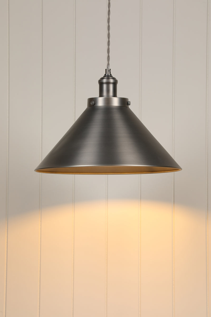 Laura Ashley Rufus Single Pendant Industrial Nickel