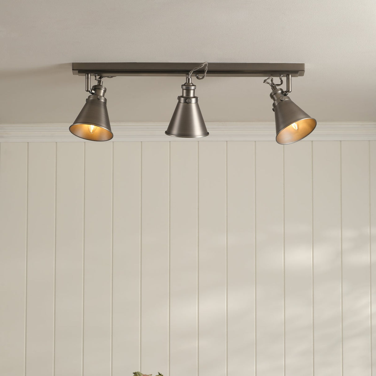 Laura Ashley Rufus 3 Light Bar Spotlight Industrial Nickel