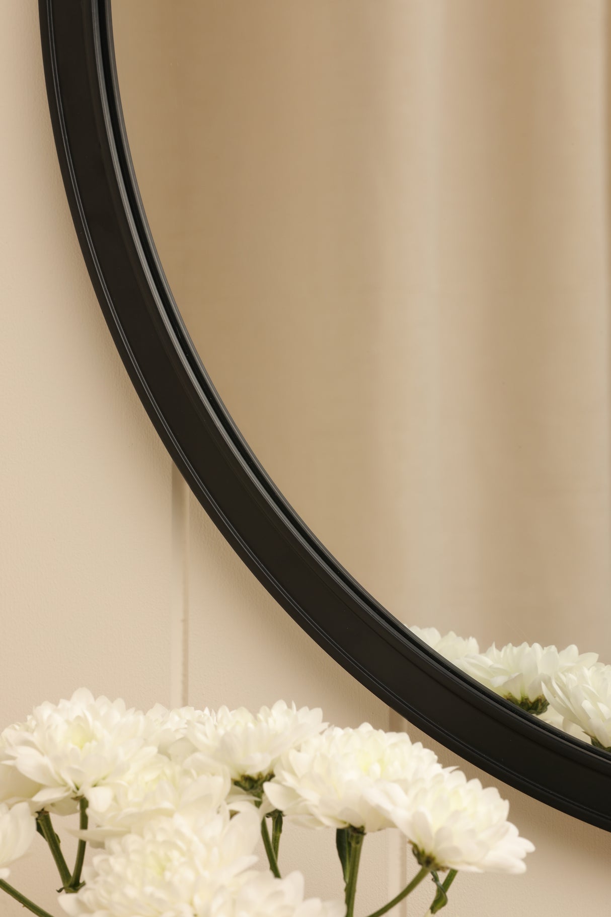 Laura Ashley Harrington Mirror Matt Black and Mirror 60cm