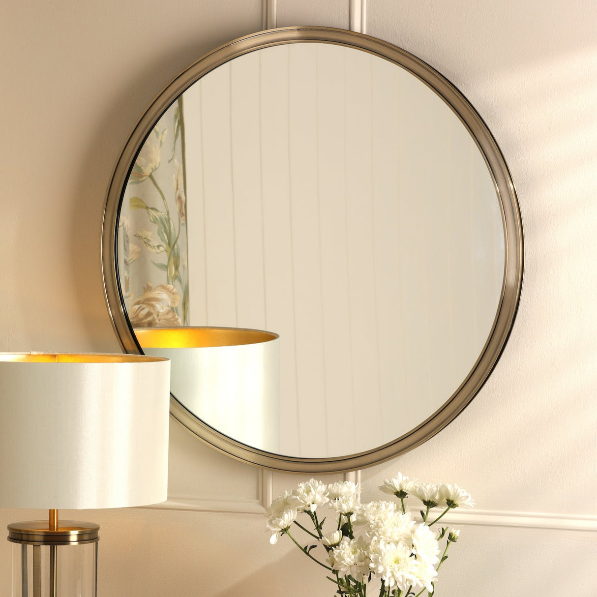 Laura Ashley Harrington Mirror Antique Brass and Mirror 60cm