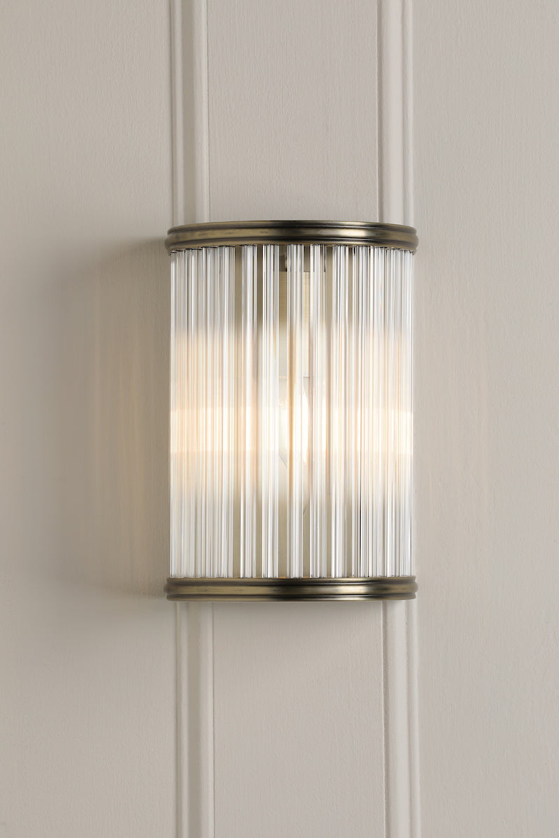 Laura Ashley Southwell Antique Brass & Opal Glass Wall Light main image 1
