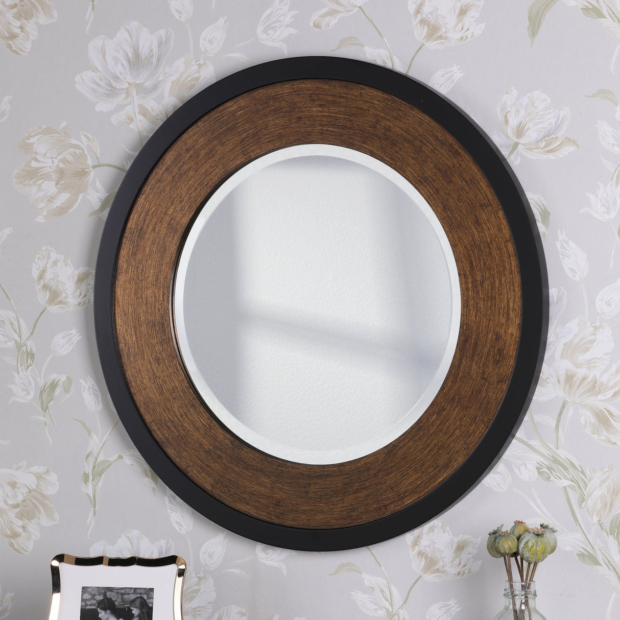 Laura Ashley Cara Mirror Mottled Bronze 60cm