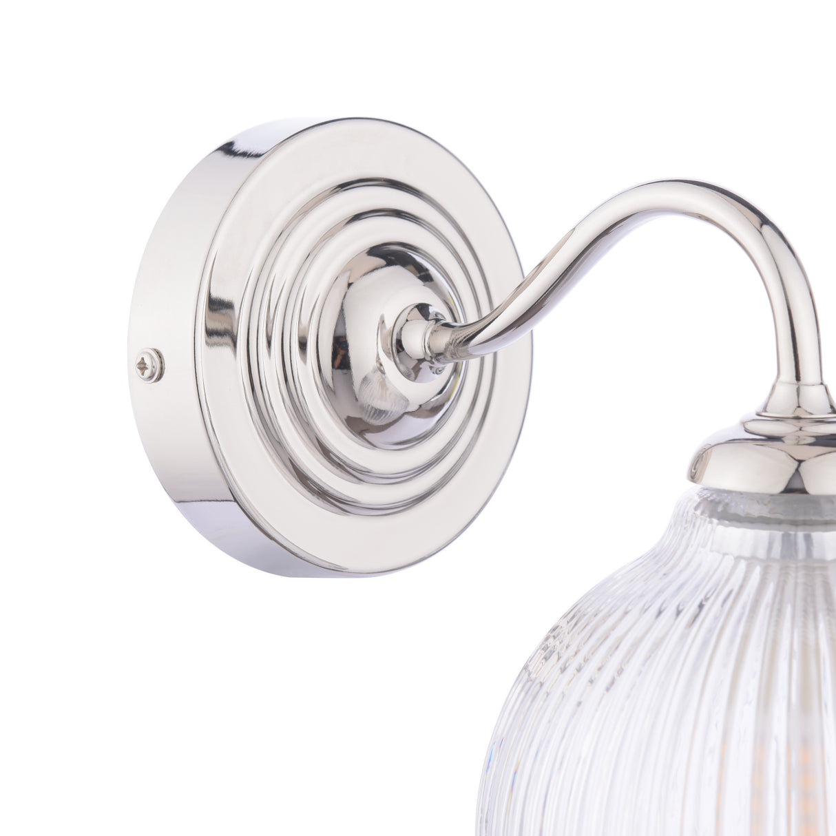 Laura Ashley Charissa Bathroom Wall Light Polished Chrome and Ribbed Glass IP44