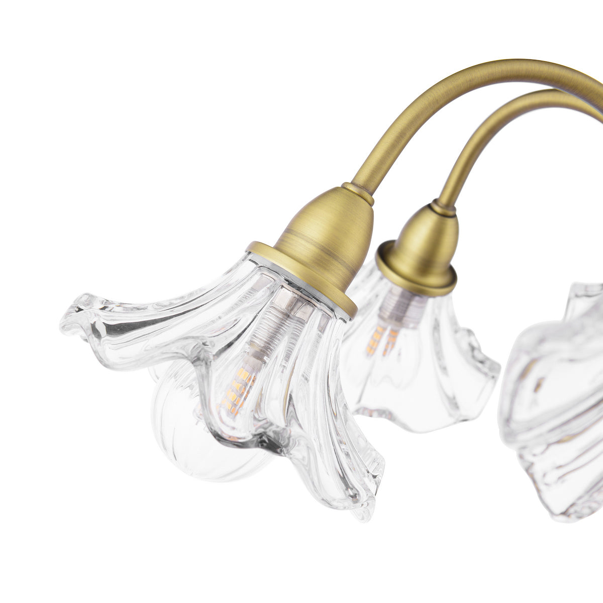 Laura Ashley Kerswell 6 Light Semi-Flush Matt Antique Brass and Glass