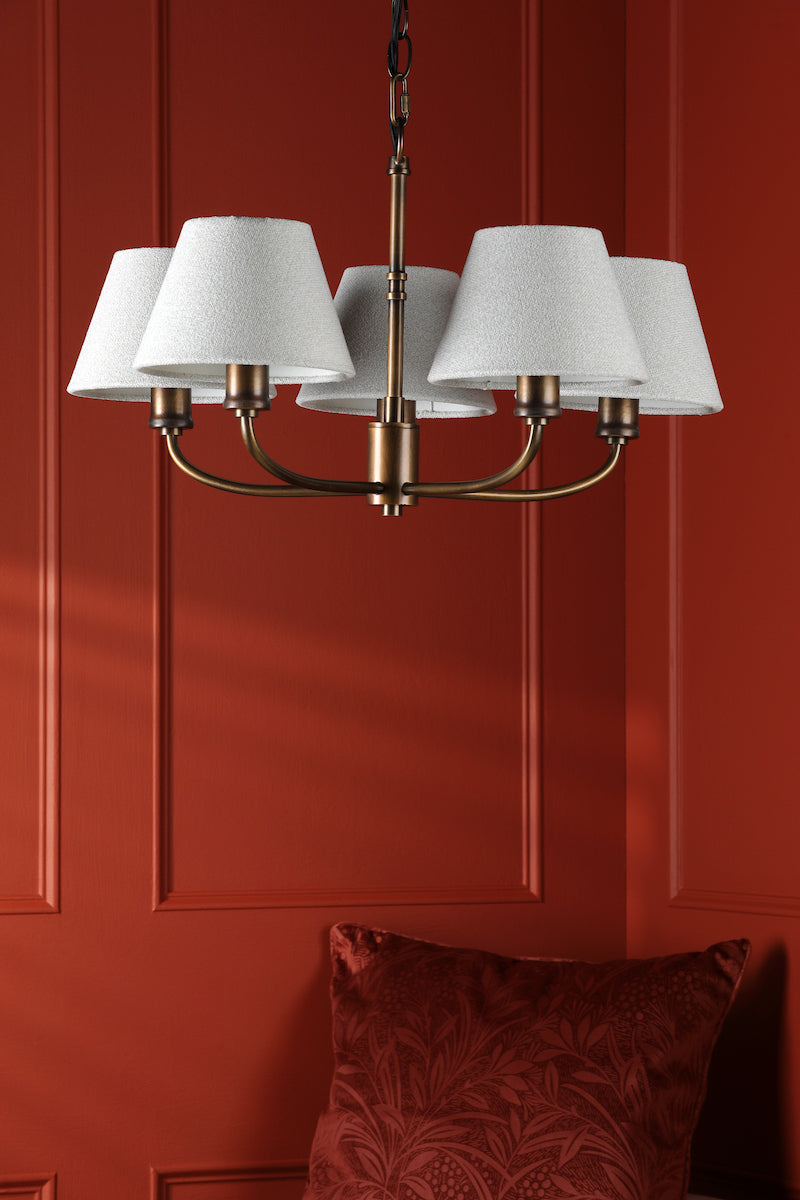 Laura Ashley Denston 5 Light Pendant Antique Bronze With Shade