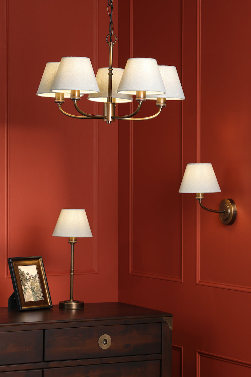 Laura Ashley Denston 5 Light Pendant Antique Bronze With Shade