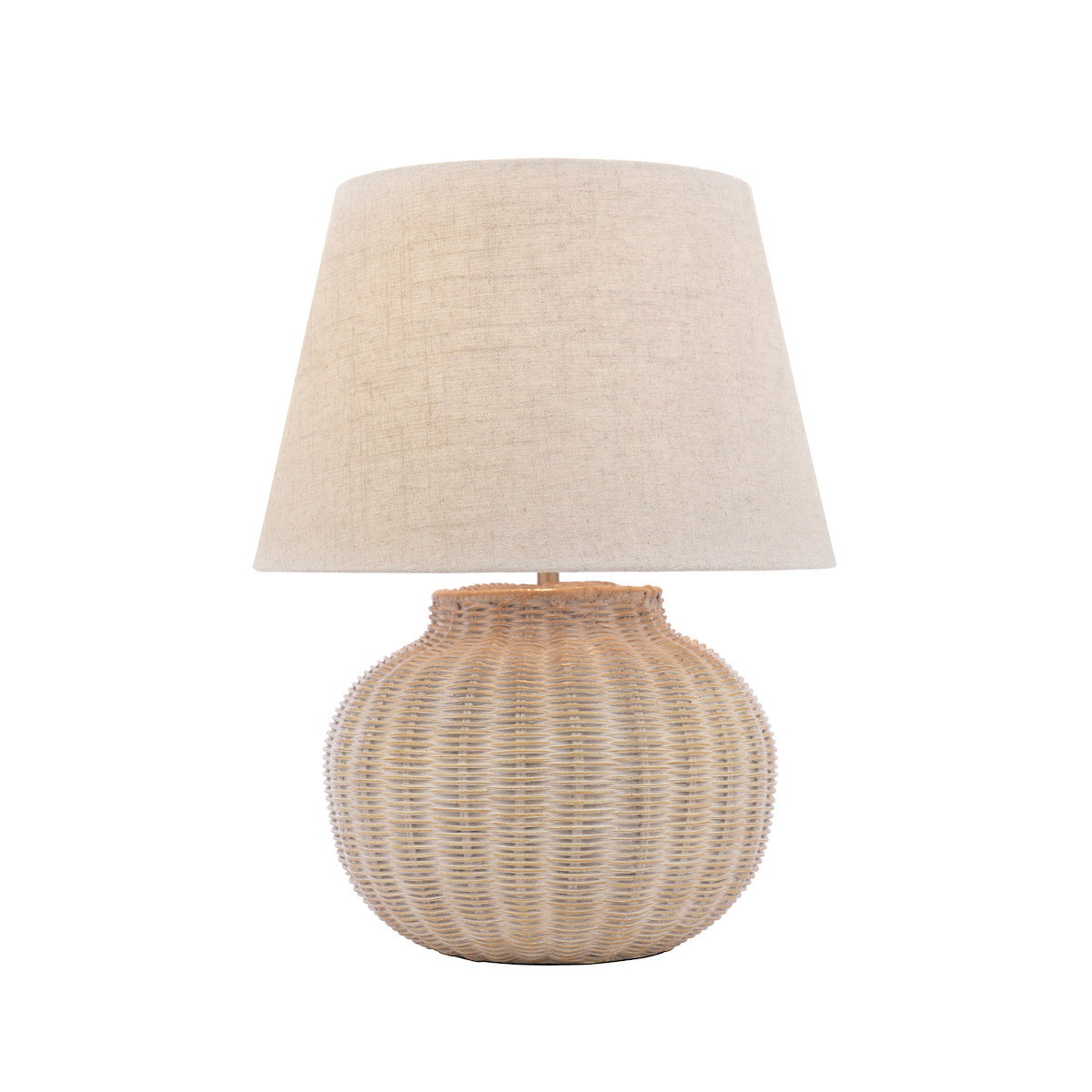 Laura Ashley Fernhill Round Table Lamp Matt Cream With Shade