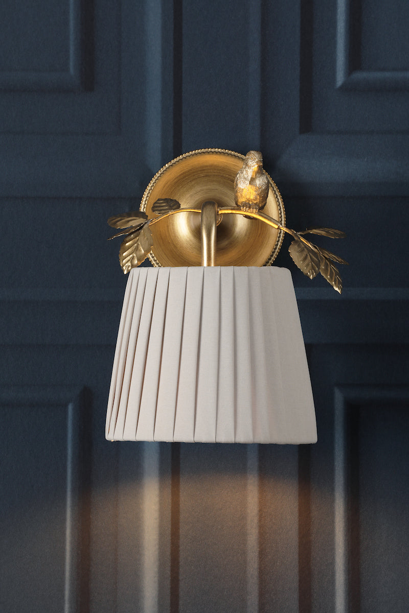 Laura Ashley Egelton Wall Light Aged Brass With Shade