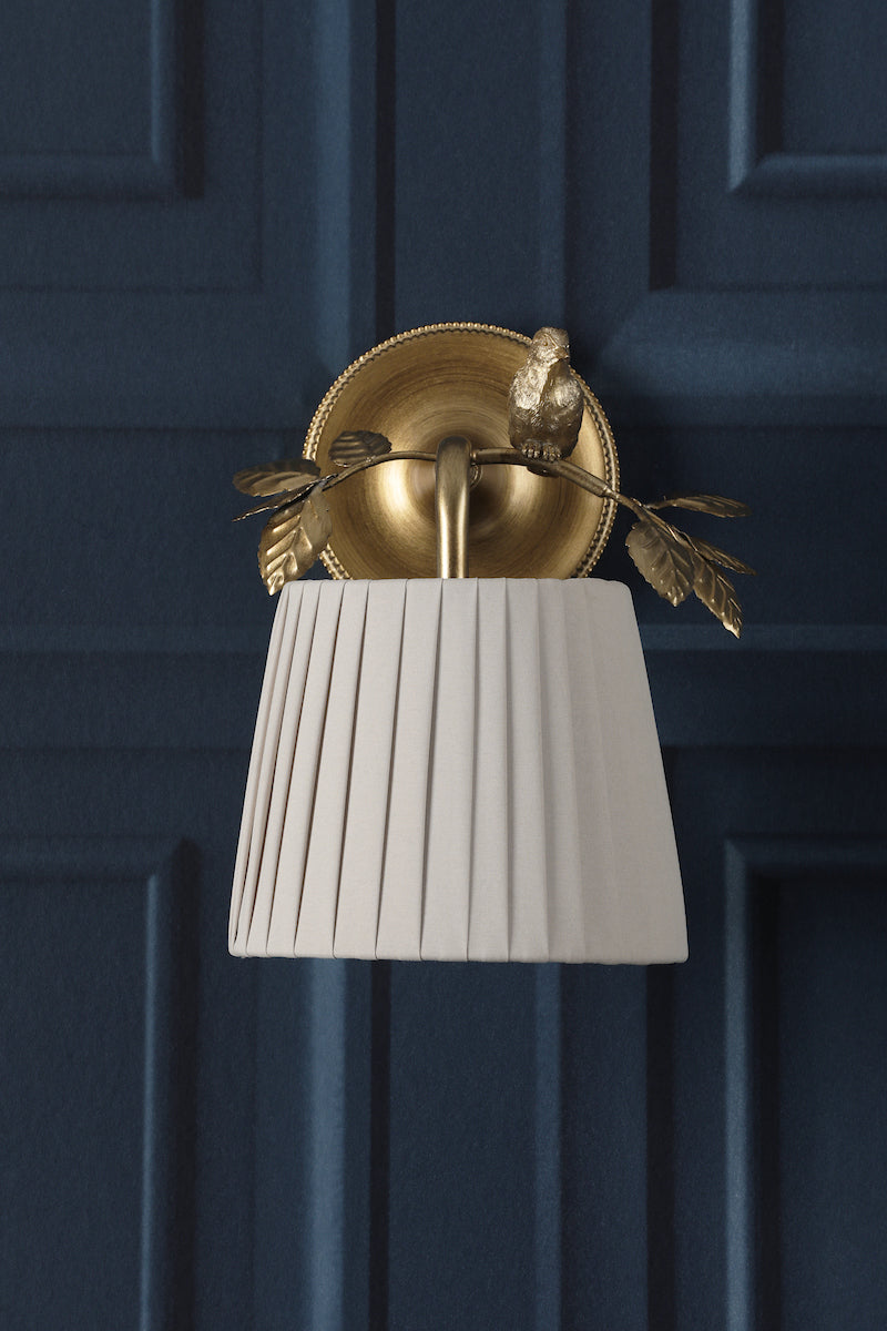 Laura Ashley Egelton Wall Light Aged Brass With Shade
