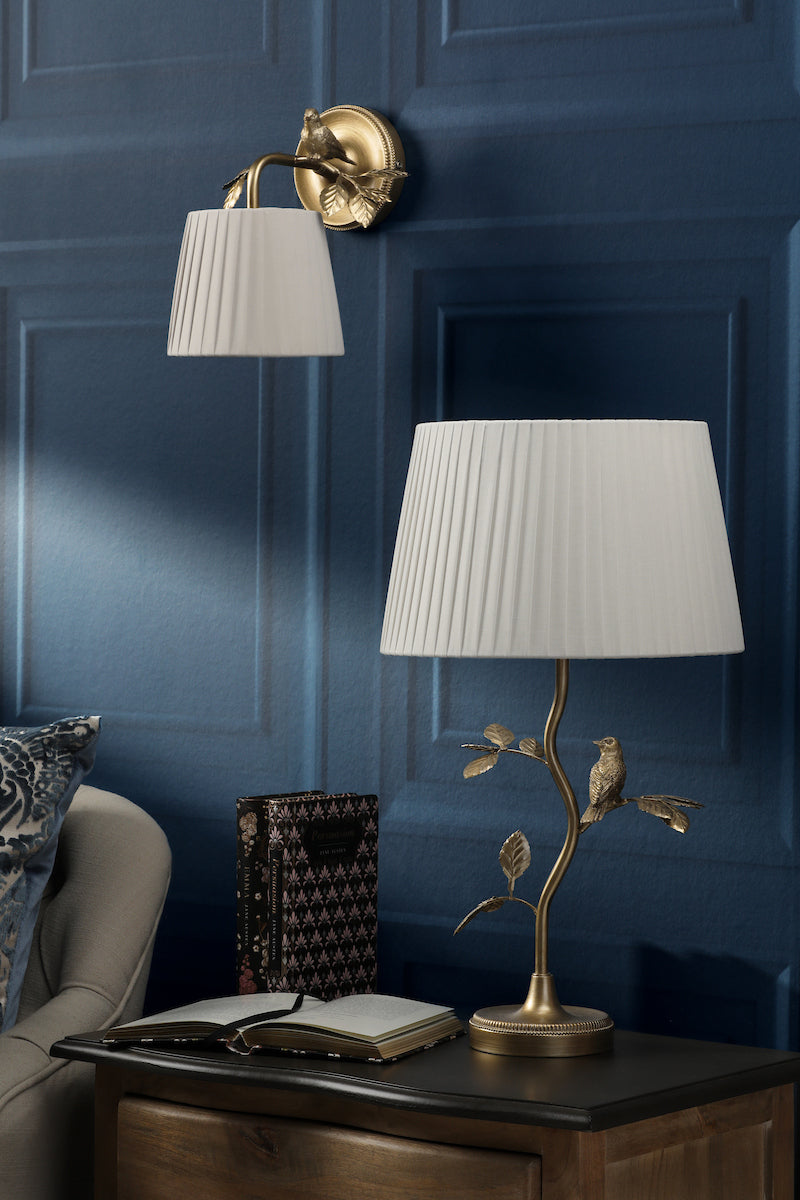 Laura Ashley Egelton Wall Light Aged Brass With Shade