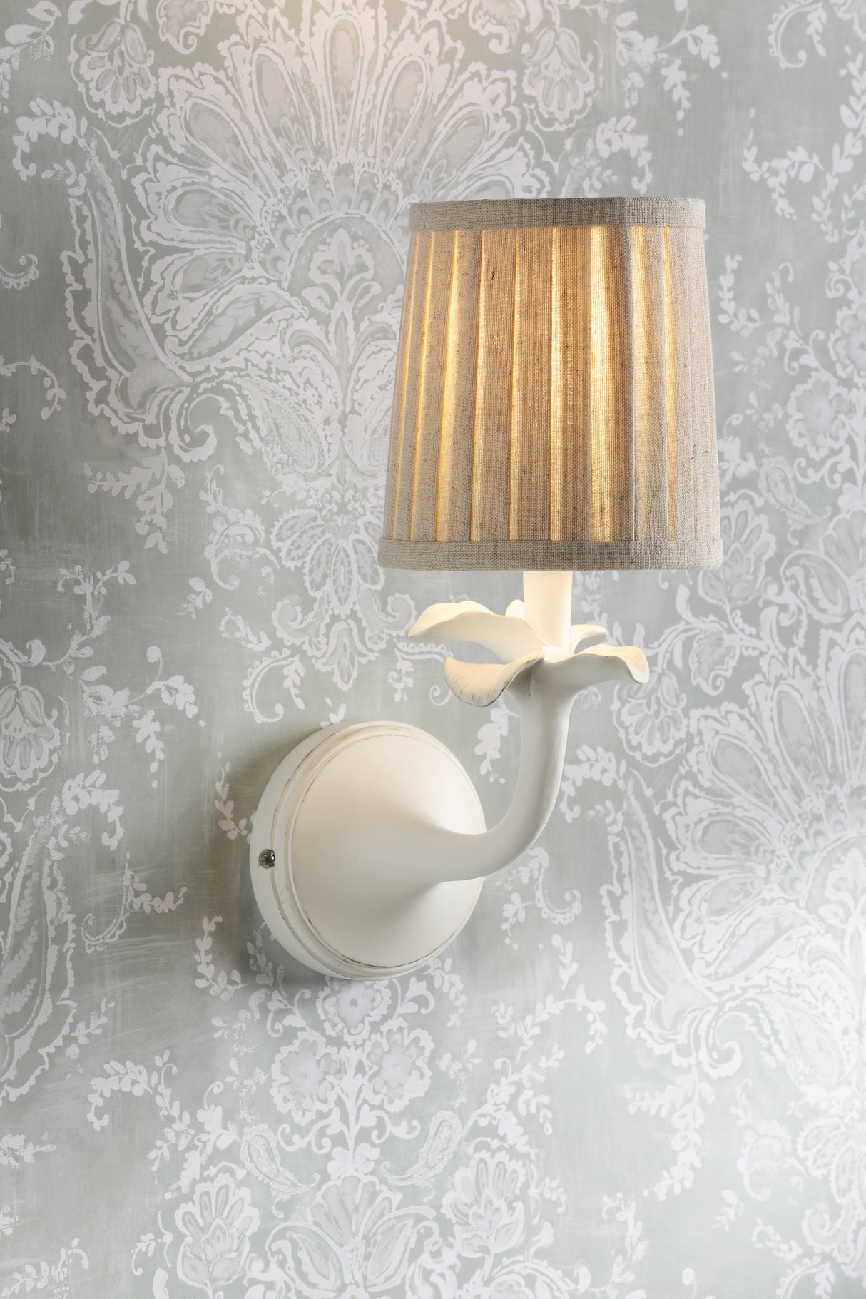 Laura Ashley Eleni Wall Light Matt White With Shade