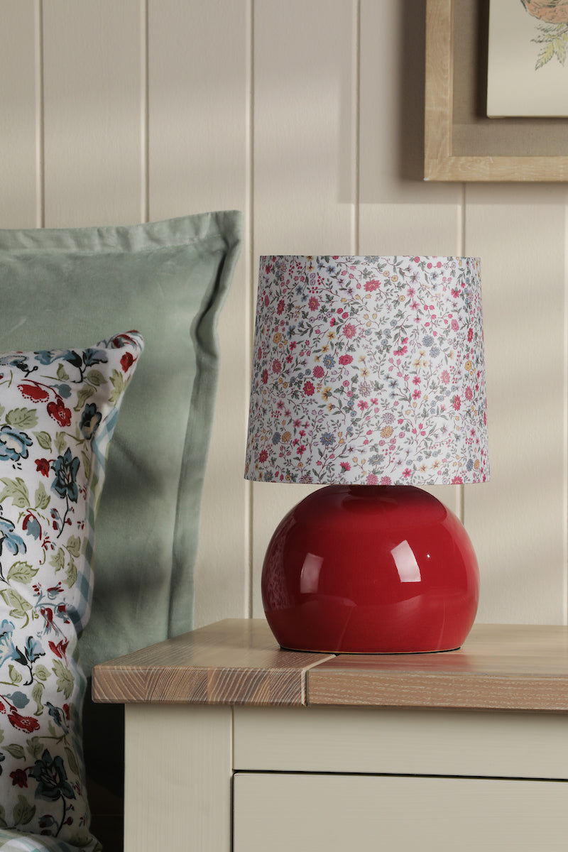 Laura Ashley Knowlton Table Lamp Pink Crackle Glaze With Shade