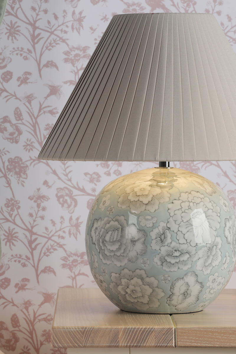 Laura Ashley Montford Table Lamp Blue Ceramic With Shade