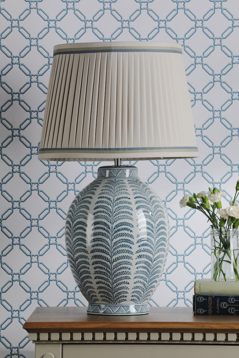 Laura Ashley Stannard Table Lamp Blue Ceramic With Shade