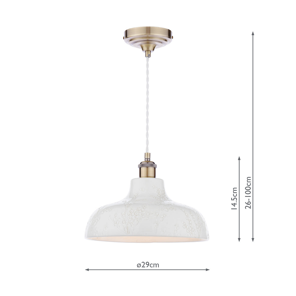 Laura Ashley Pussywillow Pendant White Ceramic