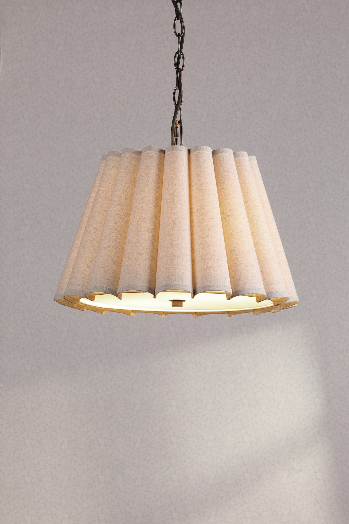 Laura Ashley Holwell 2 Light Pendant Antique Bronze and Natural