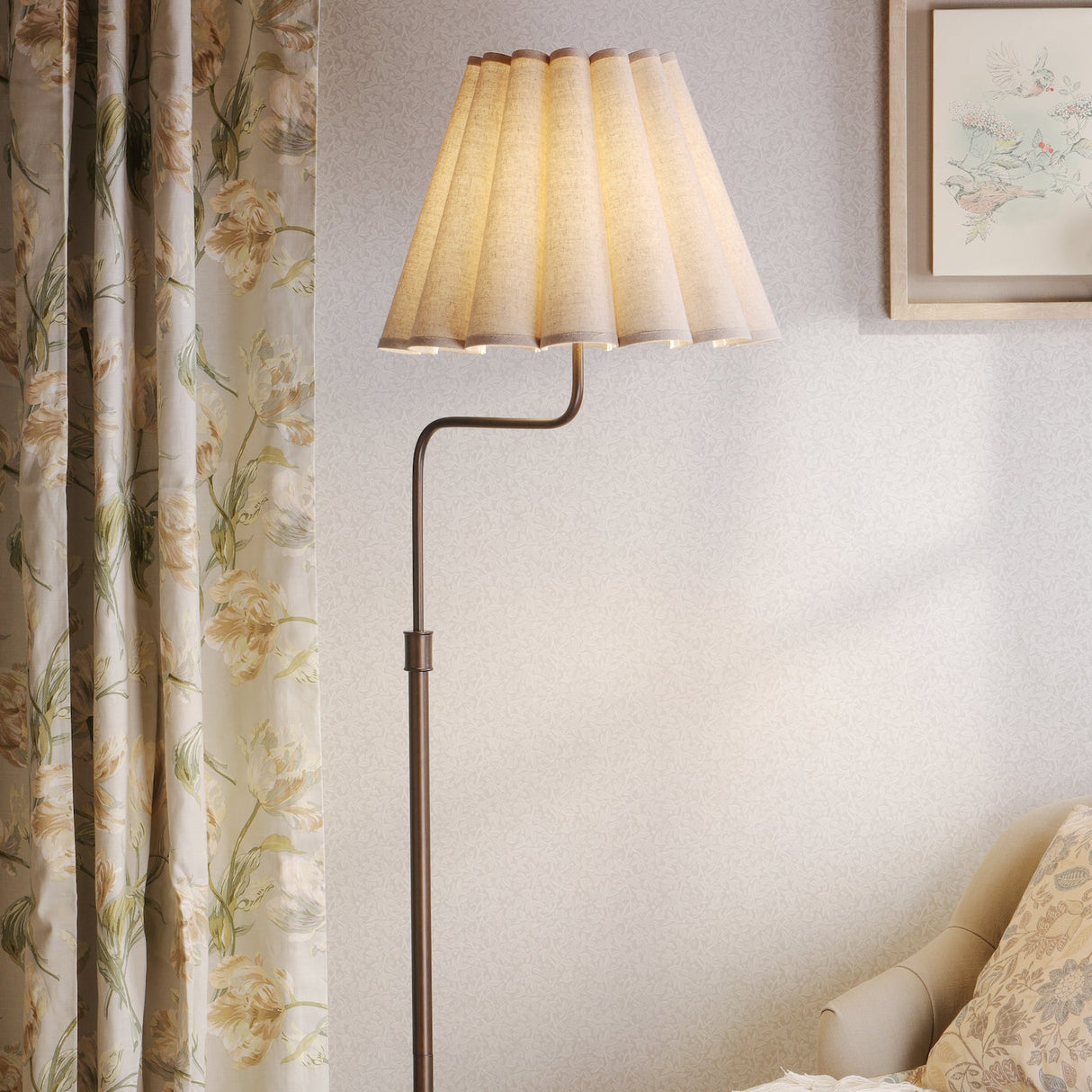 Laura Ashley Holwell Floor Lamp Antique Bronze With Shade