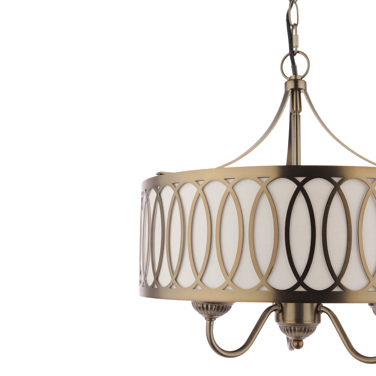 Laura Ashley Allerford 3 Light Pendant Satin Bronze and Taupe
