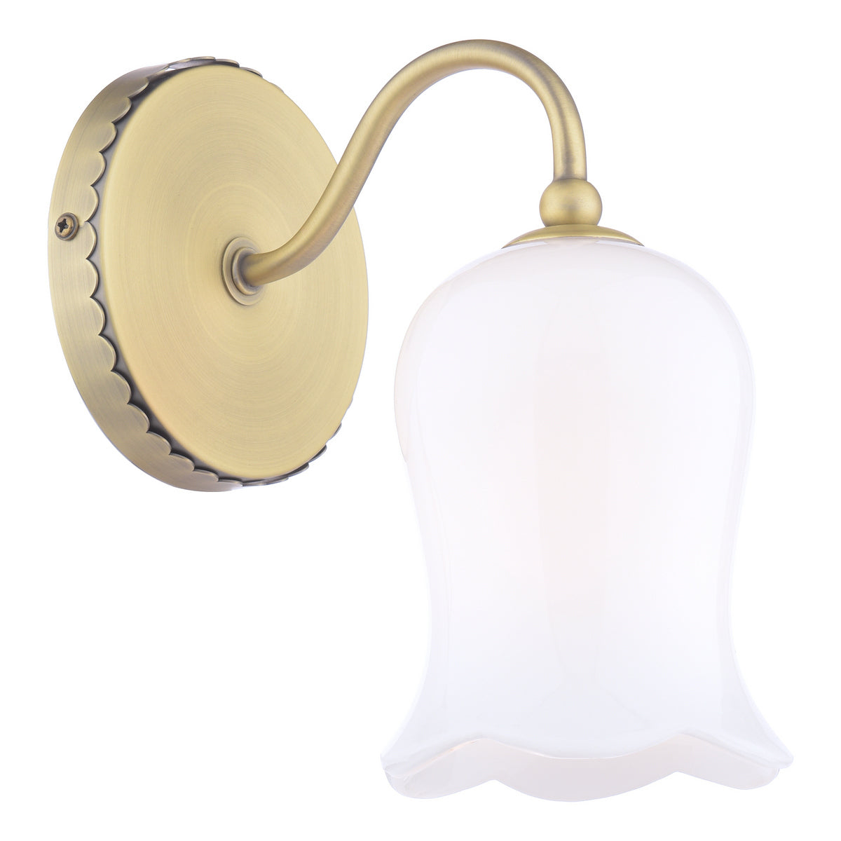 Laura Ashley Lidsell Wall Light Matt Antique Brass and Opal Glass