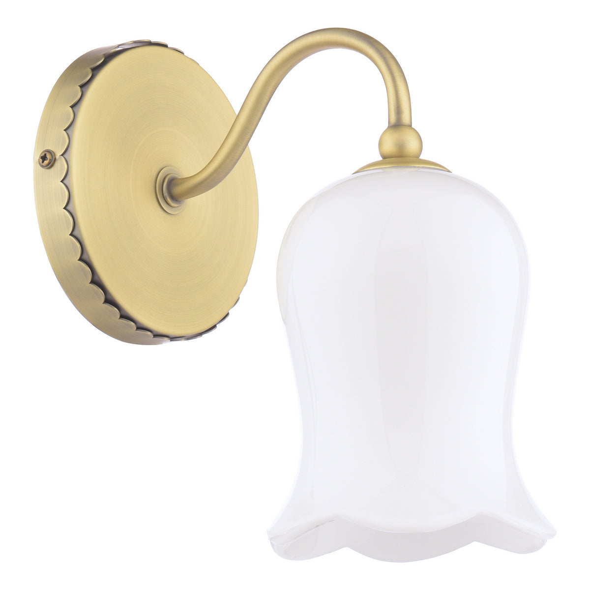 Laura Ashley Lidsell Wall Light Matt Antique Brass and Opal Glass