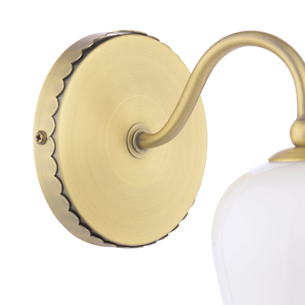 Laura Ashley Lidsell Wall Light Matt Antique Brass and Opal Glass