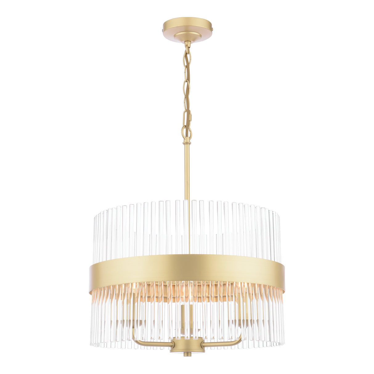 Laura Ashley Alexa 3 Light Pendant Glass and Matt Antique Brass