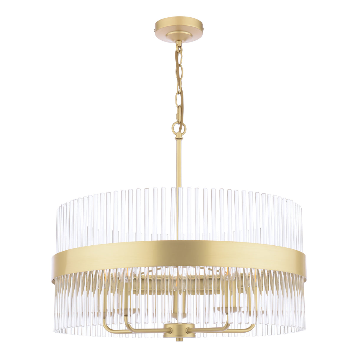 Laura Ashley Alexa 5 Light Pendant Glass and Matt Antique Brass