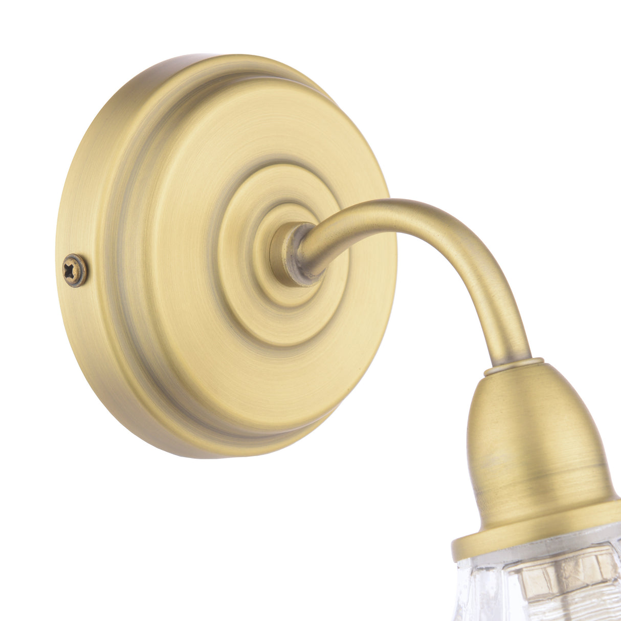 Laura Ashley Kerswell Wall Light Matt Antique Brass and Glass
