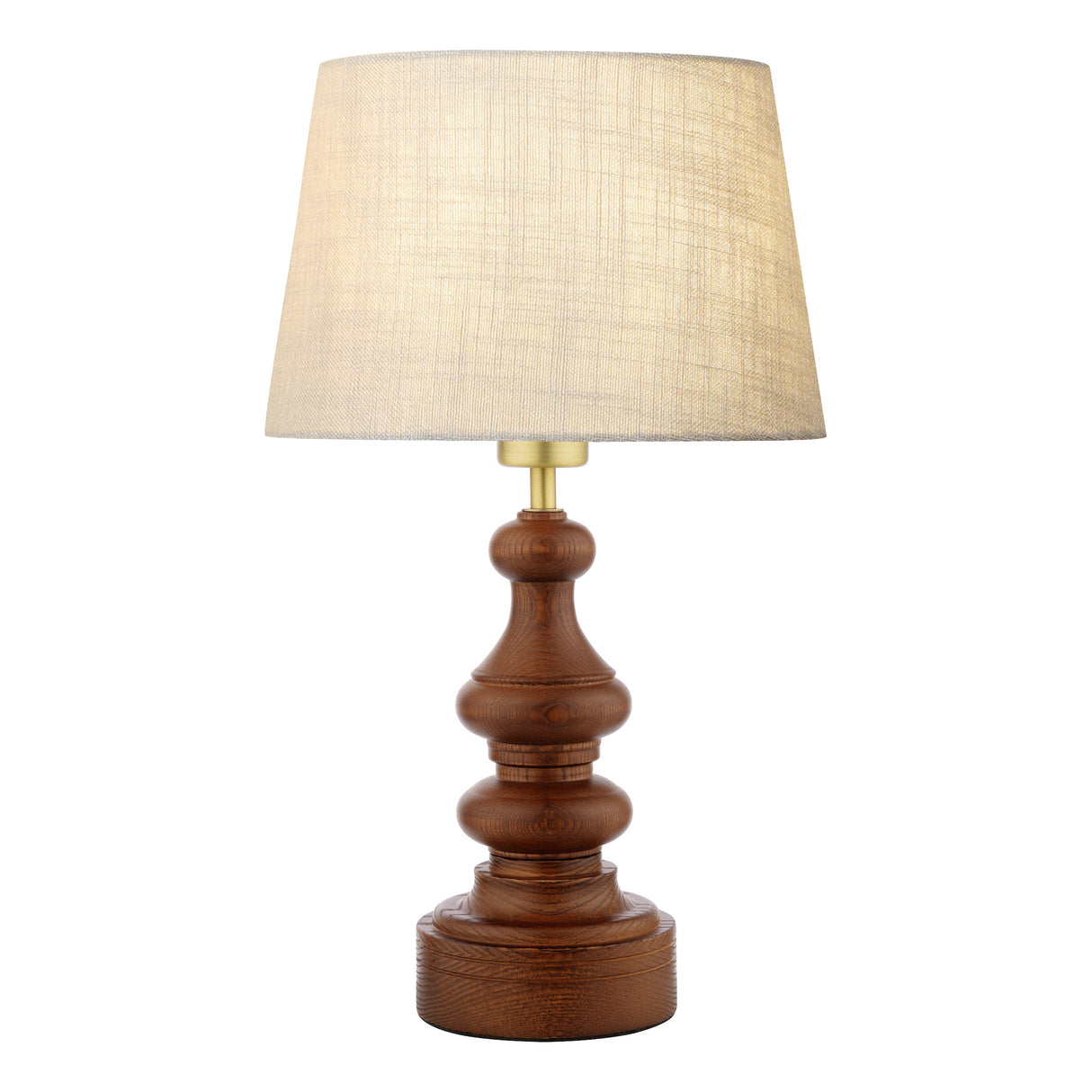 Laura Ashley Millbrook Table Lamp Dark Wood and Industrial Brass Base Only
